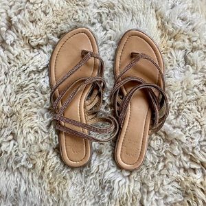 Rose gold jewel sandals